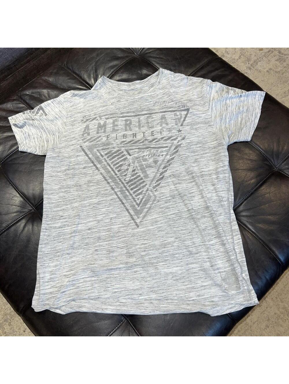 American Fighter Shirt Mens XL Gray Graphic Logo Short Sleeve Tee Athletic MMA